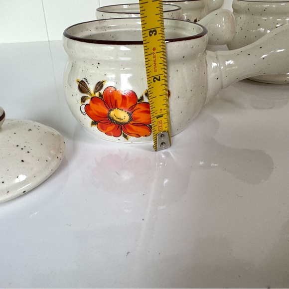 Set of 4 Retro Floral French Onion Soup Bowls Japan - Picture 12 of 13
